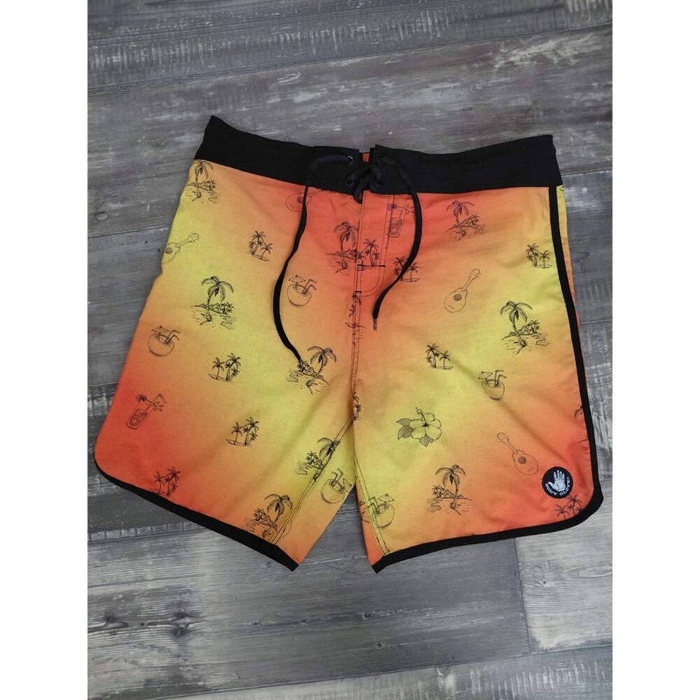 Body Glove VAPOR Board Mens Shorts Size 36 Multicolored Swim Trunks Poly Spandex